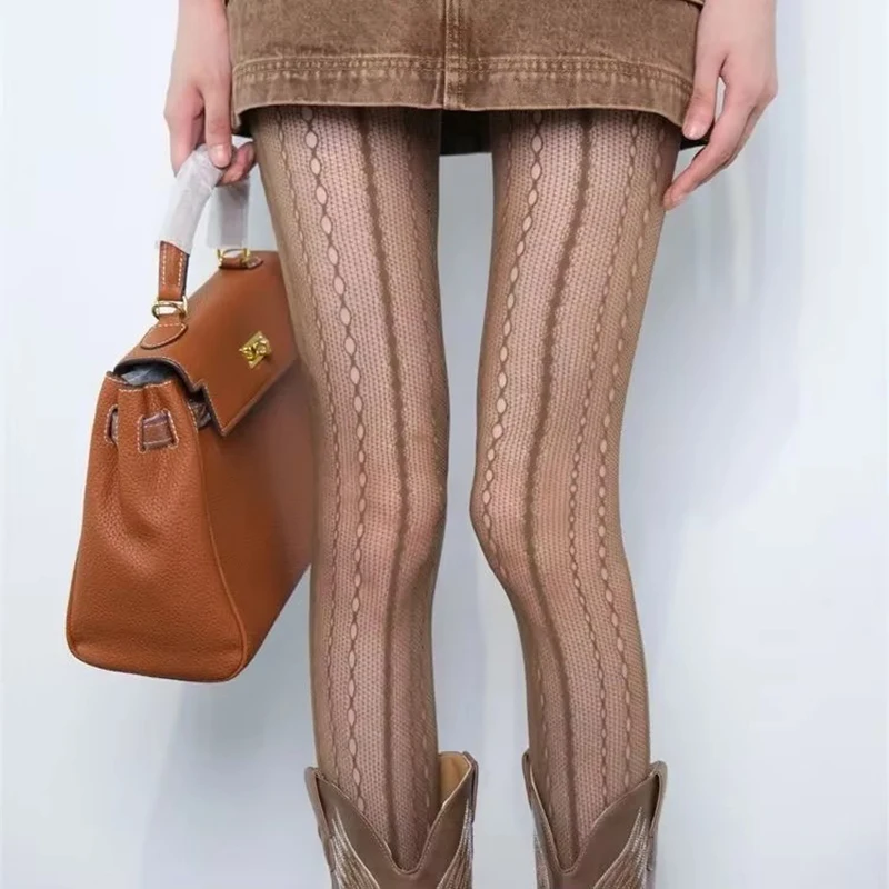 Fishing Socks - Retro Brown Lace Hollow Mesh Fishing