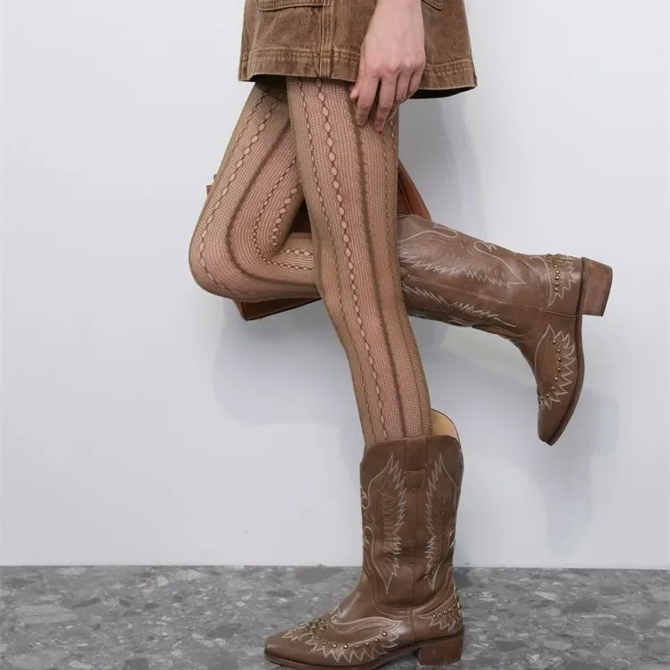 Retro Brown Lace Hollow Mesh F - огляд і ціна Fishing Socks